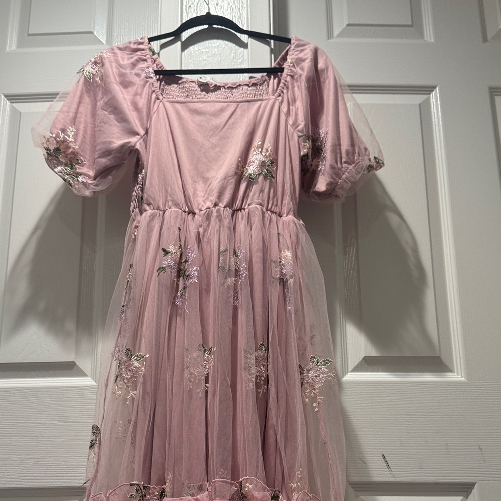 Elegant Pink Floral Maxi Dress - Picture 4 of 6